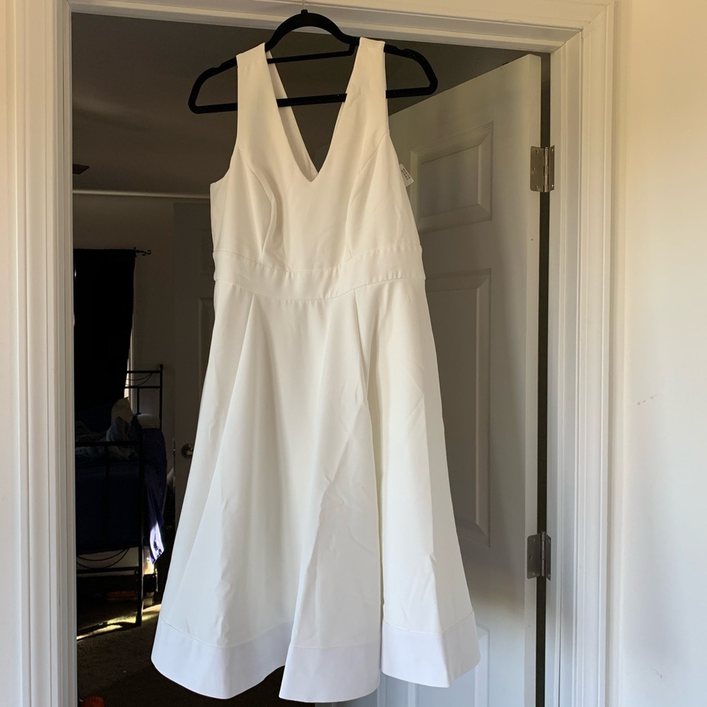 TORRID SPECIAL OCCASION IVORY WOVEN SKATER DRESS
